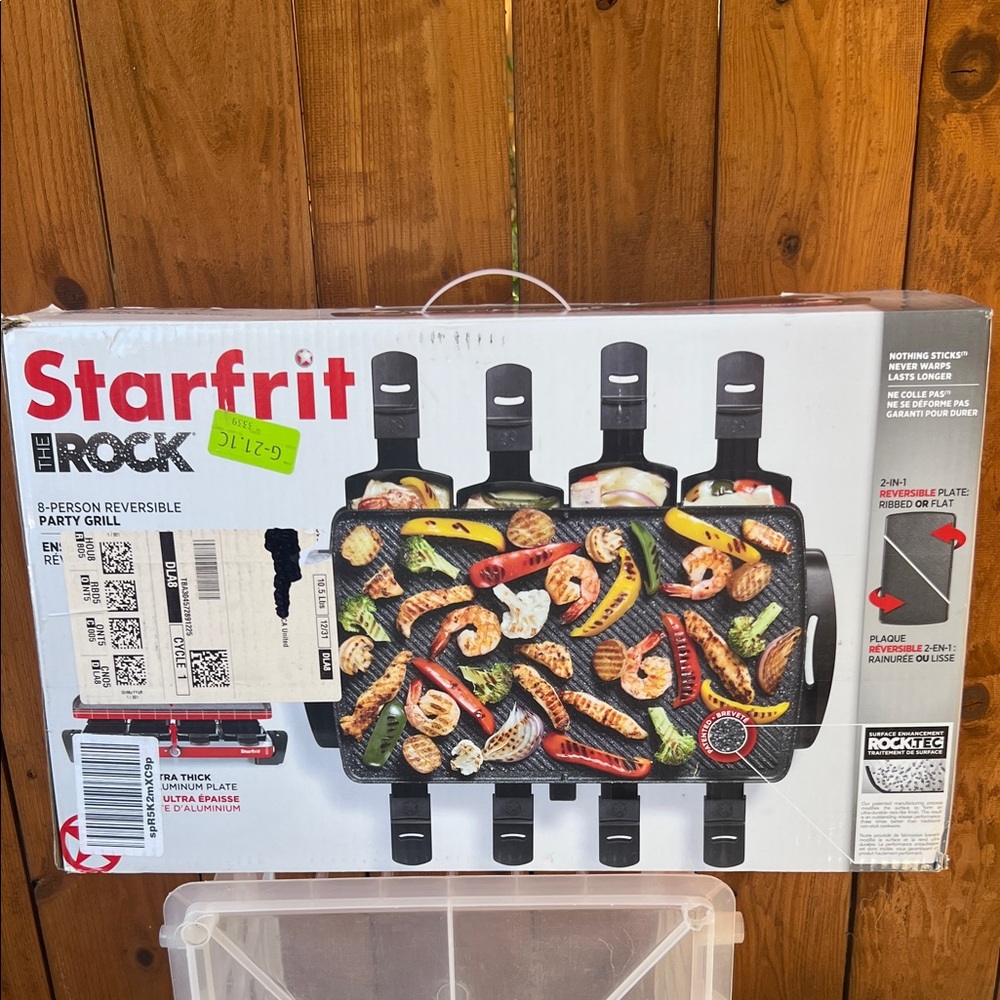 The Rock 8 person Reversible Party Grill - Black Brand New!! MSRP $129